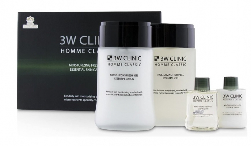 3W CLINIC Homme Classic Moisturizing Freshness Essential 2 Items Set