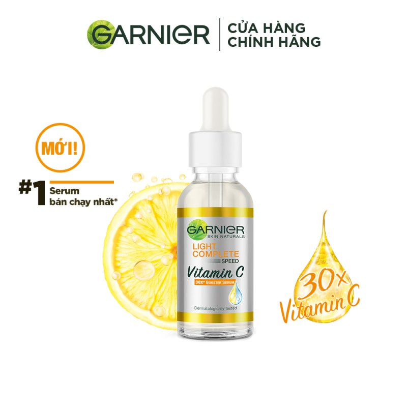 Tinh chất tăng cường sáng da mờ thâm Garnier Vitamin C