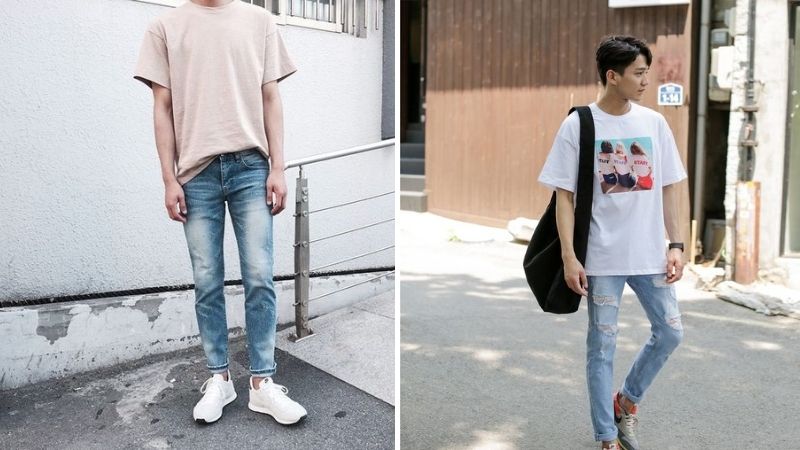 Áo thun với quần Jeans