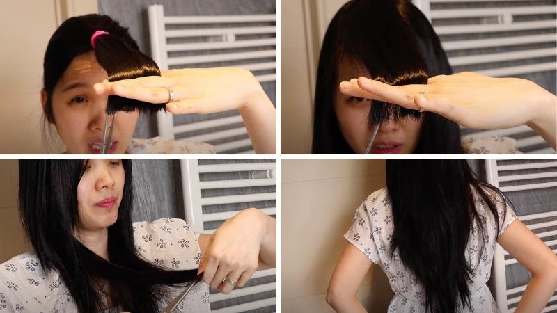 Cách cắt tóc chiếc lá so le