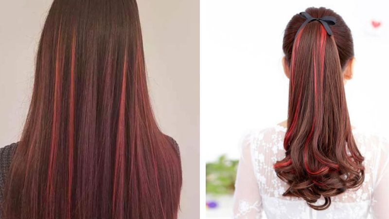 Nhuộm tóc highlight tóc đỏ