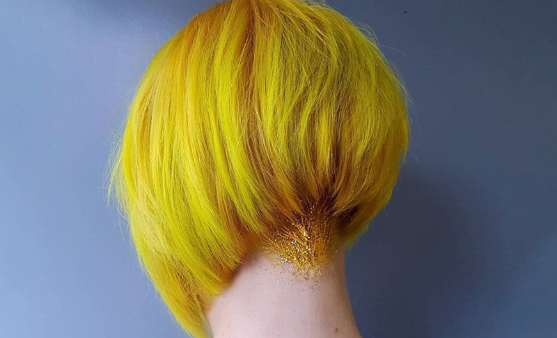 Kiểu tóc vàng chanh Blonde Angled Bob