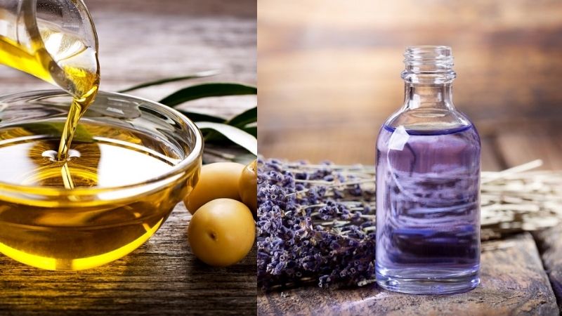 Dùng tinh dầu olive hoặc lavender sau khi lăn kim